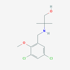 molecular formula C12H17Cl2NO2 B261405 2-[(3,5-Dichloro-2-methoxybenzyl)amino]-2-methylpropan-1-ol 
