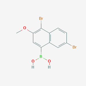 molecular formula C11H9BBr2O3 B2614058 4,7-Dibromo-3-methoxynaphthalene-1-boronic acid CAS No. 2377609-05-5