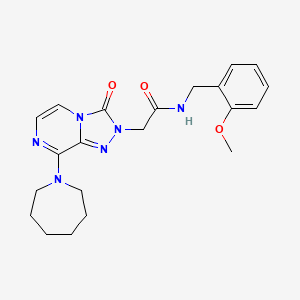 molecular formula C21H26N6O3 B2614064 2-(8-azepan-1-yl-3-oxo[1,2,4]triazolo[4,3-a]pyrazin-2(3H)-yl)-N-(2-methoxybenzyl)acetamide CAS No. 1251686-63-1