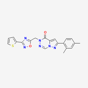 molecular formula C20H16N6O2S B2614077 1-[(5-氯-2-噻吩基)磺酰基]-4-(1-甲基-2-氧代-2-吡咯烷-1-基乙基)哌啶 CAS No. 1251687-69-0