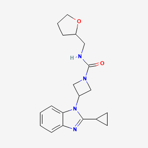 molecular formula C19H24N4O2 B2614081 3-(2-Cyclopropylbenzimidazol-1-yl)-N-(oxolan-2-ylmethyl)azetidine-1-carboxamide CAS No. 2379994-96-2