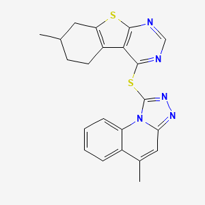 7-Methyl-4-[(5-methyl[1,2,4]triazolo[4,3-a]quinolin-1-yl)sulfanyl]-5,6,7,8-tetrahydro[1]benzothieno[2,3-d]pyrimidine
