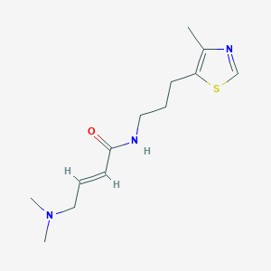 molecular formula C13H21N3OS B2614095 (E)-4-(Dimethylamino)-N-[3-(4-methyl-1,3-thiazol-5-yl)propyl]but-2-enamide CAS No. 2411336-15-5