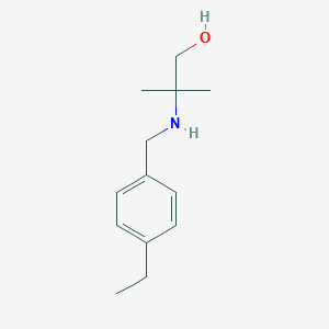 molecular formula C13H21NO B261410 2-[(4-Ethylbenzyl)amino]-2-methylpropan-1-ol 