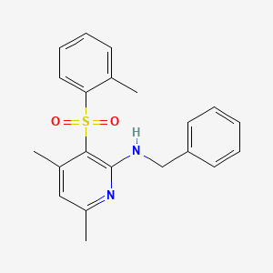 molecular formula C21H22N2O2S B2614114 N-苄基-4,6-二甲基-3-[(2-甲基苯基)磺酰基]-2-吡啶胺 CAS No. 338412-12-7