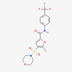 molecular formula C17H17F3N2O5S B2614119 5-methyl-4-(morpholinosulfonyl)-N-(4-(trifluoromethyl)phenyl)furan-2-carboxamide CAS No. 1207041-44-8
