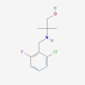 molecular formula C11H15ClFNO B261412 2-[(2-Chloro-6-fluorobenzyl)amino]-2-methylpropan-1-ol 