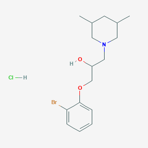 molecular formula C16H25BrClNO2 B2614139 1-(2-Bromophenoxy)-3-(3,5-dimethylpiperidin-1-yl)propan-2-ol hydrochloride CAS No. 1217624-56-0