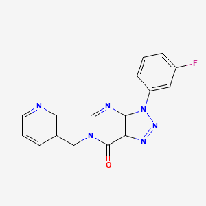 molecular formula C16H11FN6O B2614144 3-(3-Fluorophenyl)-6-(pyridin-3-ylmethyl)triazolo[4,5-d]pyrimidin-7-one CAS No. 872590-61-9