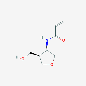 molecular formula C8H13NO3 B2614167 N-[(3R,4R)-4-(Hydroxymethyl)oxolan-3-yl]prop-2-enamide CAS No. 2305386-38-1