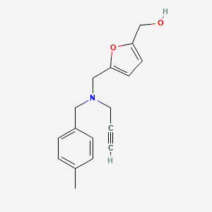 molecular formula C17H19NO2 B2614181 [5-[[(4-Methylphenyl)methyl-prop-2-ynylamino]methyl]furan-2-yl]methanol CAS No. 1607294-40-5