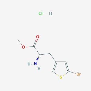 molecular formula C8H11BrClNO2S B2614198 Methyl (2S)-2-amino-3-(5-bromothiophen-3-yl)propanoate;hydrochloride CAS No. 2470280-07-8