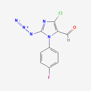 molecular formula C10H5ClFN5O B2614204 2-Azido-5-chloro-3-(4-fluorophenyl)imidazole-4-carbaldehyde CAS No. 1314745-34-0