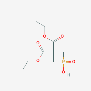 molecular formula C9H15O6P B2614236 Diethyl 1-hydroxyphosphetane-3,3-dicarboxylate 1-oxide CAS No. 2089255-29-6