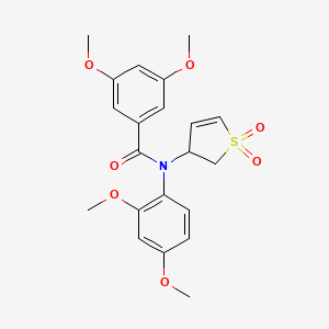 molecular formula C21H23NO7S B2614264 N-(2,4-dimethoxyphenyl)-N-(1,1-dioxido-2,3-dihydrothiophen-3-yl)-3,5-dimethoxybenzamide CAS No. 863443-79-2