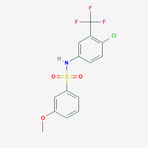 molecular formula C14H11ClF3NO3S B2614267 N-(4-chloro-3-(trifluoromethyl)phenyl)-3-methoxybenzenesulfonamide CAS No. 670271-98-4