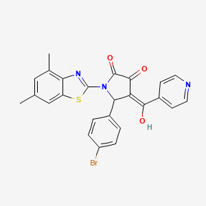 molecular formula C25H18BrN3O3S B2614272 5-(4-溴苯基)-1-(4,6-二甲基苯并[d]噻唑-2-基)-3-羟基-4-异烟酰基-1H-吡咯-2(5H)-酮 CAS No. 627476-45-3