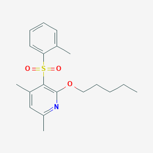 molecular formula C19H25NO3S B2614278 4,6-Dimethyl-3-[(2-methylphenyl)sulfonyl]-2-(pentyloxy)pyridine CAS No. 306978-45-0