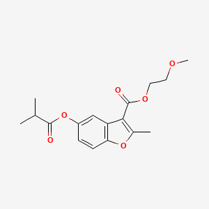 molecular formula C17H20O6 B2614283 2-Methoxyethyl 5-(isobutyryloxy)-2-methylbenzofuran-3-carboxylate CAS No. 300557-36-2