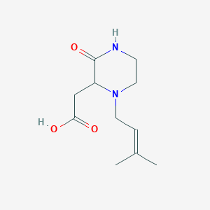 molecular formula C11H18N2O3 B261429 2-[1-(3-Methyl-2-butenyl)-3-oxo-2-piperazinyl]acetic acid 