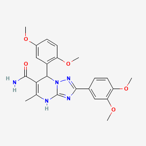 molecular formula C23H25N5O5 B2614294 7-(2,5-Dimethoxyphenyl)-2-(3,4-dimethoxyphenyl)-5-methyl-4,7-dihydro-[1,2,4]triazolo[1,5-a]pyrimidine-6-carboxamide CAS No. 538319-51-6