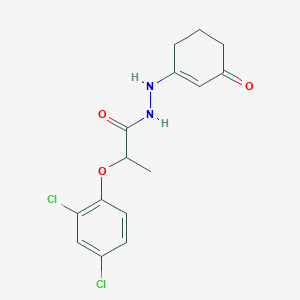 molecular formula C15H16Cl2N2O3 B2614296 2-(2,4-dichlorophenoxy)-N'-(3-oxo-1-cyclohexenyl)propanohydrazide CAS No. 1024134-18-6