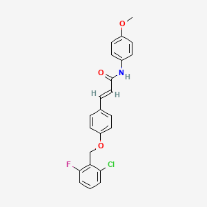 (2E)-3-{4-[(2-chloro-6-fluorophenyl)methoxy]phenyl}-N-(4-methoxyphenyl)prop-2-enamide