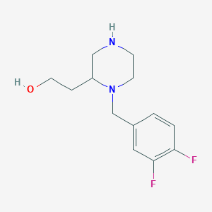 molecular formula C13H18F2N2O B261430 2-[1-(3,4-Difluorobenzyl)-2-piperazinyl]ethanol 