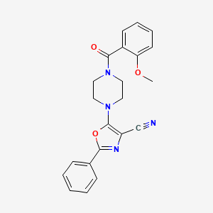 molecular formula C22H20N4O3 B2614301 5-(4-(2-Methoxybenzoyl)piperazin-1-yl)-2-phenyloxazole-4-carbonitrile CAS No. 903202-23-3