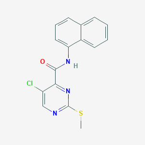 molecular formula C16H12ClN3OS B2614307 5-chloro-2-(methylsulfanyl)-N-(naphthalen-1-yl)pyrimidine-4-carboxamide CAS No. 325725-31-3