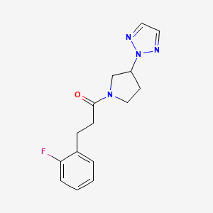 molecular formula C15H17FN4O B2614311 1-(3-(2H-1,2,3-triazol-2-yl)pyrrolidin-1-yl)-3-(2-fluorophenyl)propan-1-one CAS No. 2034490-33-8