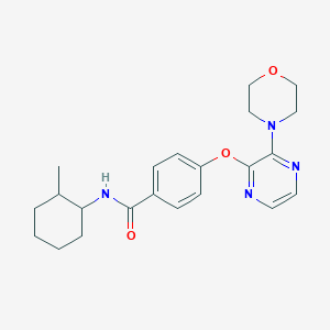 molecular formula C22H28N4O3 B2614315 N-(2-methylcyclohexyl)-4-{[3-(morpholin-4-yl)pyrazin-2-yl]oxy}benzamide CAS No. 1251630-34-8