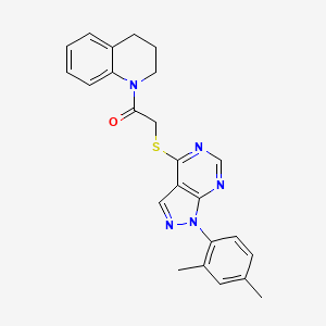 molecular formula C24H23N5OS B2614316 1-(3,4-dihydroquinolin-1(2H)-yl)-2-((1-(2,4-dimethylphenyl)-1H-pyrazolo[3,4-d]pyrimidin-4-yl)thio)ethanone CAS No. 893924-91-9