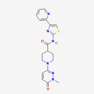 molecular formula C19H20N6O2S B2614347 1-(1-methyl-6-oxo-1,6-dihydropyridazin-3-yl)-N-(4-(pyridin-2-yl)thiazol-2-yl)piperidine-4-carboxamide CAS No. 1421445-02-4