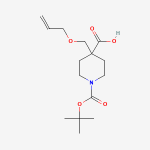 molecular formula C15H25NO5 B2614353 4-((烯丙氧基)甲基)-1-(叔丁氧羰基)哌啶-4-羧酸 CAS No. 2151385-46-3