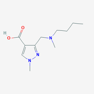 molecular formula C11H19N3O2 B2614355 3-[[Butyl(methyl)amino]methyl]-1-methylpyrazole-4-carboxylic acid CAS No. 1975117-64-6