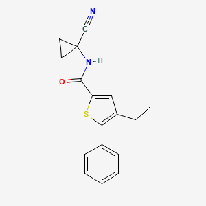molecular formula C17H16N2OS B2614357 N-(1-Cyanocyclopropyl)-4-ethyl-5-phenylthiophene-2-carboxamide CAS No. 2418681-41-9