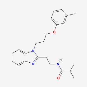 molecular formula C23H29N3O2 B2614358 2-methyl-N-(2-{1-[3-(3-methylphenoxy)propyl]-1H-benzimidazol-2-yl}ethyl)propanamide CAS No. 695174-78-8