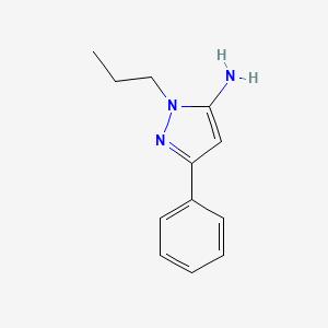 molecular formula C12H15N3 B2614368 3-苯基-1-丙基-1H-吡唑-5-胺 CAS No. 3524-48-9