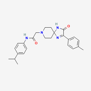molecular formula C25H30N4O2 B2614379 N-(4-isopropylphenyl)-2-(3-oxo-2-(p-tolyl)-1,4,8-triazaspiro[4.5]dec-1-en-8-yl)acetamide CAS No. 1189870-64-1