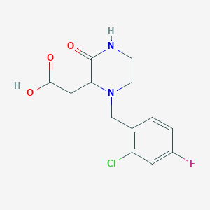 molecular formula C13H14ClFN2O3 B261438 [1-(2-Chloro-4-fluorobenzyl)-3-oxo-2-piperazinyl]acetic acid 