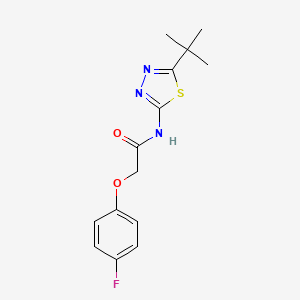 molecular formula C14H16FN3O2S B2614394 N-(5-叔丁基-1,3,4-噻二唑-2-基)-2-(4-氟苯氧基)乙酰胺 CAS No. 866154-47-4