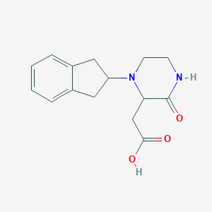 molecular formula C15H18N2O3 B261440 2-[1-(2,3-dihydro-1H-inden-2-yl)-3-oxo-2-piperazinyl]acetic acid 