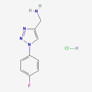 molecular formula C9H10ClFN4 B2614405 (1-(4-fluorophenyl)-1H-1,2,3-triazol-4-yl)methanamine hydrochloride CAS No. 2176202-31-4