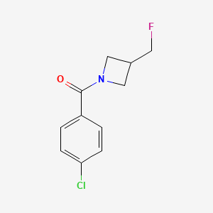 molecular formula C11H11ClFNO B2614428 1-(4-Chlorobenzoyl)-3-(fluoromethyl)azetidine CAS No. 2034306-63-1