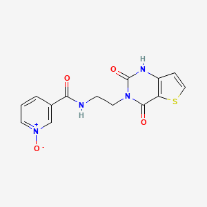 molecular formula C14H12N4O4S B2614436 3-((2-(2,4-dioxo-1,2-dihydrothieno[3,2-d]pyrimidin-3(4H)-yl)ethyl)carbamoyl)pyridine 1-oxide CAS No. 2034279-54-2