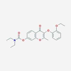 molecular formula C23H25NO6 B2614439 3-(2-ethoxyphenoxy)-2-methyl-4-oxo-4H-chromen-7-yl diethylcarbamate CAS No. 637753-12-9
