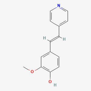 molecular formula C14H13NO2 B2614448 4-[2-(4-Pyridinyl)ethenyl]-2-methoxyphenol CAS No. 251981-73-4