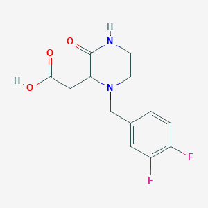 molecular formula C13H14F2N2O3 B261445 [1-(3,4-Difluorobenzyl)-3-oxo-2-piperazinyl]acetic acid 