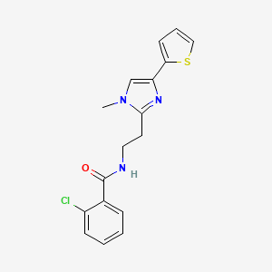 2-chloro-N-(2-(1-methyl-4-(thiophen-2-yl)-1H-imidazol-2-yl)ethyl)benzamide